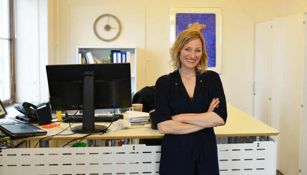 Inga Marte Thorkildsen tok imot Yrke på sitt kontor i rådhuset. Hun vil møte elevene i osloskolen på en ny måte. Foto: Snorre Schjønberg