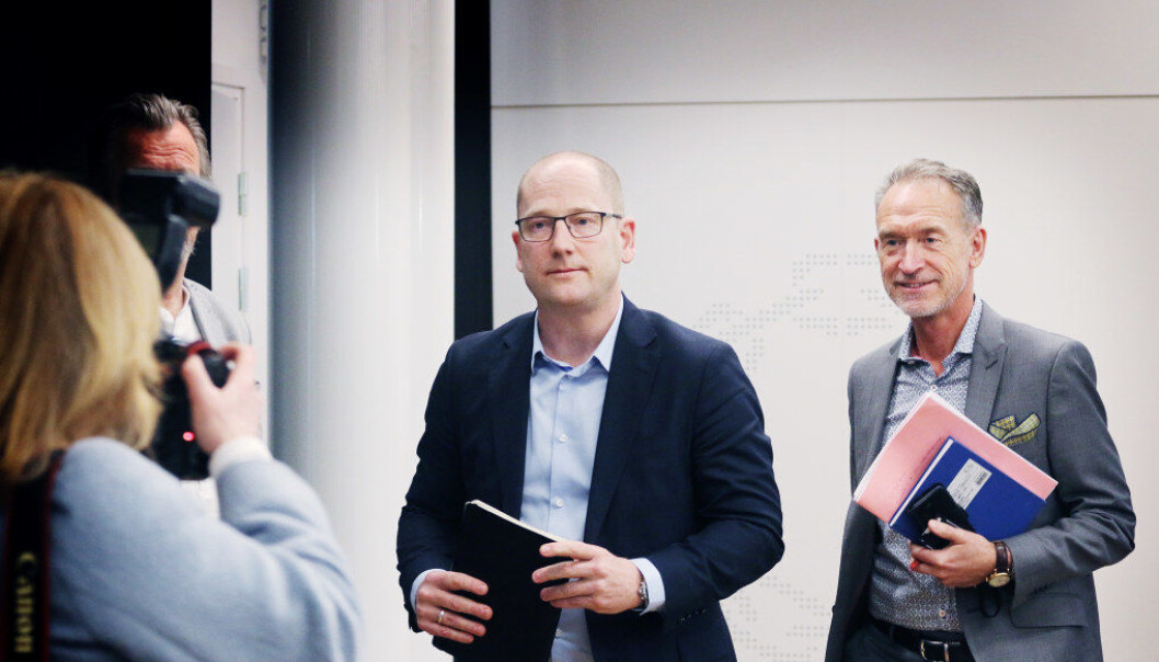 Unios forhandlingssjef Steffen Handal og forhandlingsleder for KS, Tor Arne Gangsø under tariffstarten i KS-området i Oslo i dag. Foto: Jørgen Jelstad Unios forhandlingssjef Steffen Handal og forhandlingsleder for KS, Tor Arne Gangsø under tariffstarten i KS-området i Oslo i dag. Foto: Jørgen Jelstad