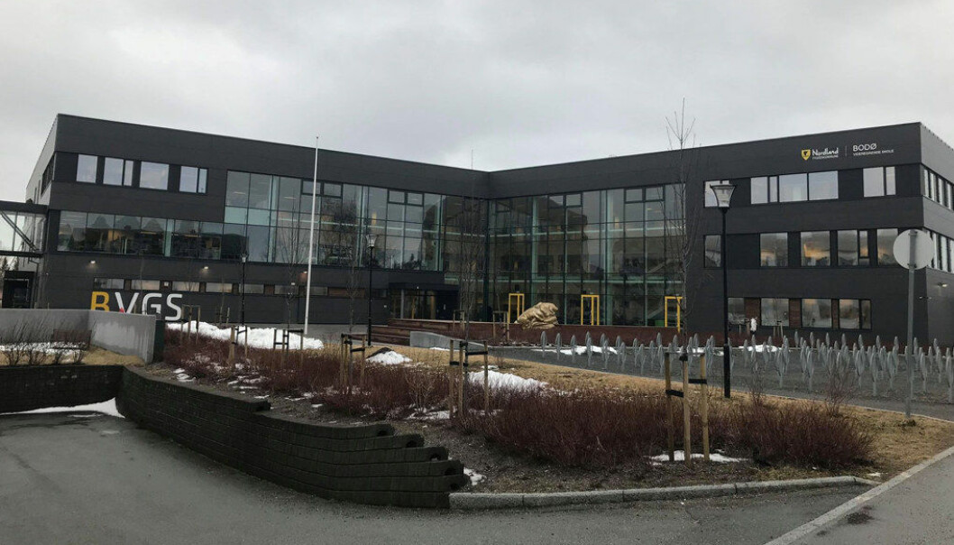 Elevene som utførte vold og la ut hendelsen på nett, risikerer å bli utvist fra Bodø videregående skole. Foto: Privat