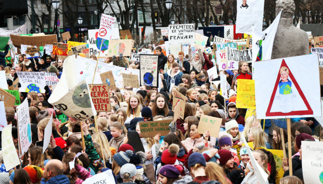 Fredag i forrige uke streiket 40.000 ungdommer landet over for klimaet. Her fra Oslo. Foto: Jørgen Jelstad