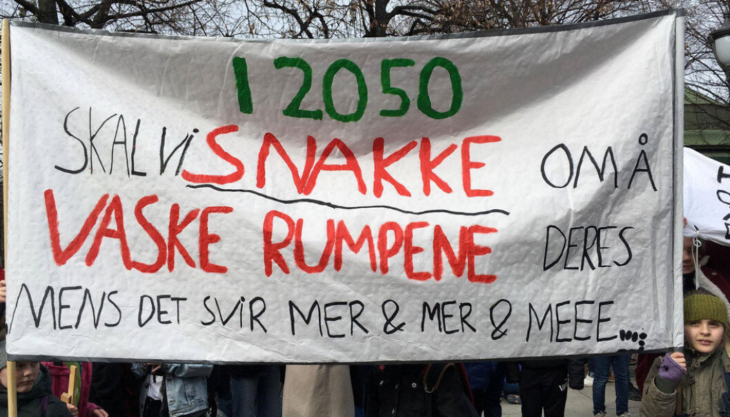 Tusenvis av ungdom over hele landet streiker i dag for et bedre klima. Foto: Sonja Holterman Tusenvis av ungdom over hele landet streiker i dag for et bedre klima. Foto: Sonja Holterman