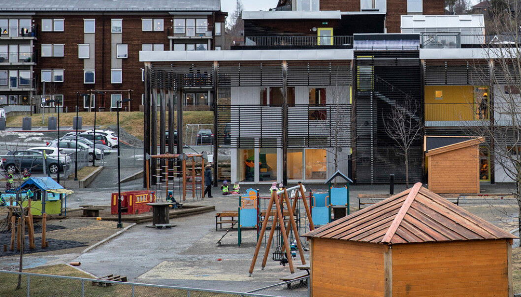 Tallene viser at Gnist-barnehagene har hatt lavere bemanning enn de andre store barnehagekjedene. Gnist Trøa i Trondheim er nå under økonomisk tilsyn av kommunen. Foto: Espen Bakken/Adresseavisen.. Tallene viser at Gnist-barnehagene har hatt lavere bemanning enn de andre store barnehagekjedene. Gnist Trøa i Trondheim er nå under økonomisk tilsyn av kommunen. Foto: Espen Bakken/Adresseavisen..