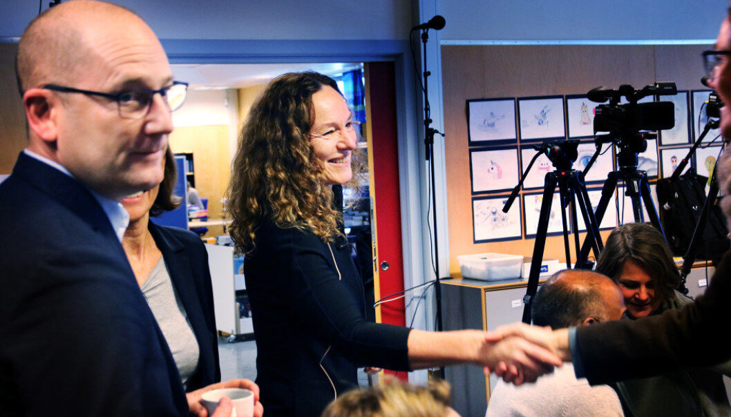 Camilla Stoltenberg ledet utvalget som denne uken kom med 64 tiltak for å løfte guttenes prestasjoner i skolen. Til venstre er Steffen Handal, leder i Utdanningsforbundet. Foto: Jørgen Jelstad. Camilla Stoltenberg ledet utvalget som denne uken kom med 64 tiltak for å løfte guttenes prestasjoner i skolen. Til venstre er Steffen Handal, leder i Utdanningsforbundet. Foto: Jørgen Jelstad.