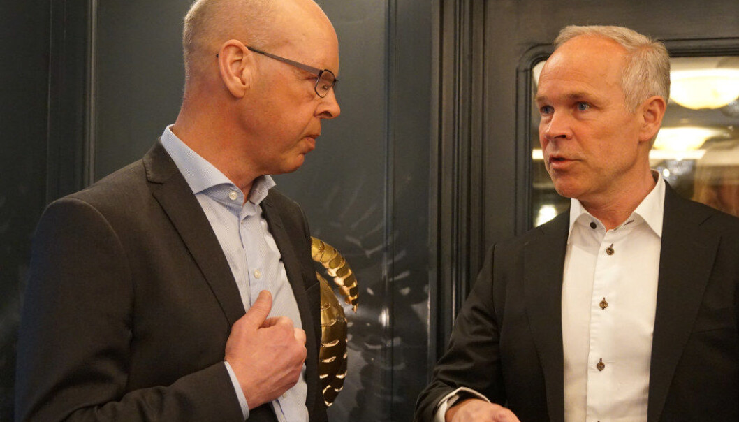 Forsker Thomas Nordahl er positiv til forslaget om heldagsskole for de minste. Her snakker han med kunnskapsminister Jan Tore Sanner i 2018. Arkivfoto: Utdanning. Forsker Thomas Nordahl er positiv til forslaget om heldagsskole for de minste. Her snakker han med kunnskapsminister Jan Tore Sanner i 2018. Arkivfoto: Utdanning.