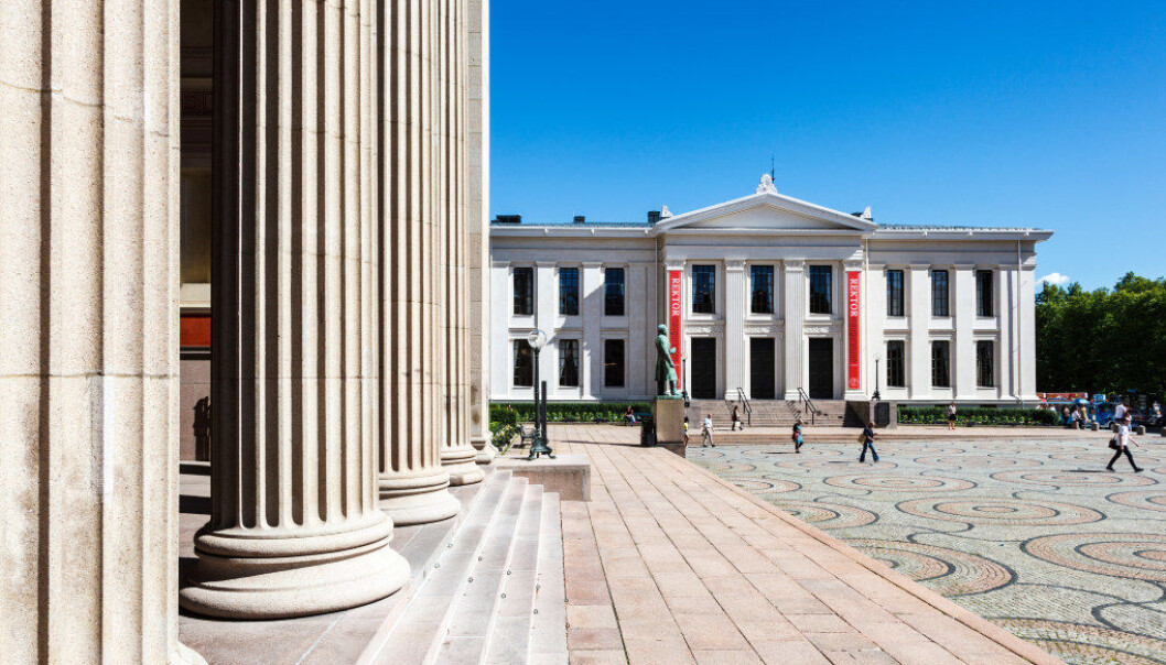 Universitetet i Oslo. Det juridiske fakultet i Karl Johans gate i Oslo sentrum, med Midtbygningen til venstre og Domus Academica ('Urbygningen») til høyre. Foto: © Svein Nordrum / NTB scanpix Universitetet i Oslo. Det juridiske fakultet i Karl Johans gate i Oslo sentrum, med Midtbygningen til venstre og Domus Academica ('Urbygningen») til høyre. Foto: © Svein Nordrum / NTB scanpix