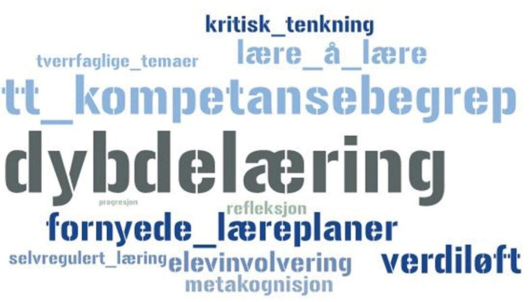 – Med fagfornyelsen har vi en flora uten sidestykke av læreplangrupper og høringer. Det er stort engasjement blant lærerne i dette arbeidet, skriver Eline Høiberget. Skjermdump fra PowerPoint-presentasjon fra Lied-utvalget, datert 18. april 2018. – Med fagfornyelsen har vi en flora uten sidestykke av læreplangrupper og høringer. Det er stort engasjement blant lærerne i dette arbeidet, skriver Eline Høiberget. Skjermdump fra PowerPoint-presentasjon fra Lied-utvalget, datert 18. april 2018.
