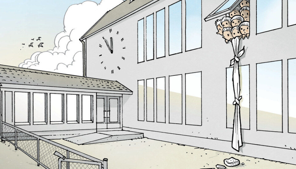 - Kunnskapsdepartementet skjuler som så ofte før problemene, ved å snakke om de store tall, i stedet for å innrømme problemene for småskoler i distriktene, skriver pedagogikkprofessor Karl Øyvind Jordell i én av fire kommmentarer til et nyhetsoppslag på utdanningsnytt.no i går. Ill: Egil Nyhus