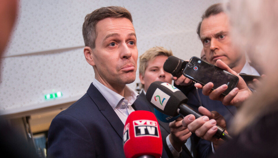 Knut Arild Hareide før landsstyremøtet til Krf på Scandic Oslo Airport på Gardermoen torsdag ettermiddag. Foto: Trond Teigen / NTB scanpix