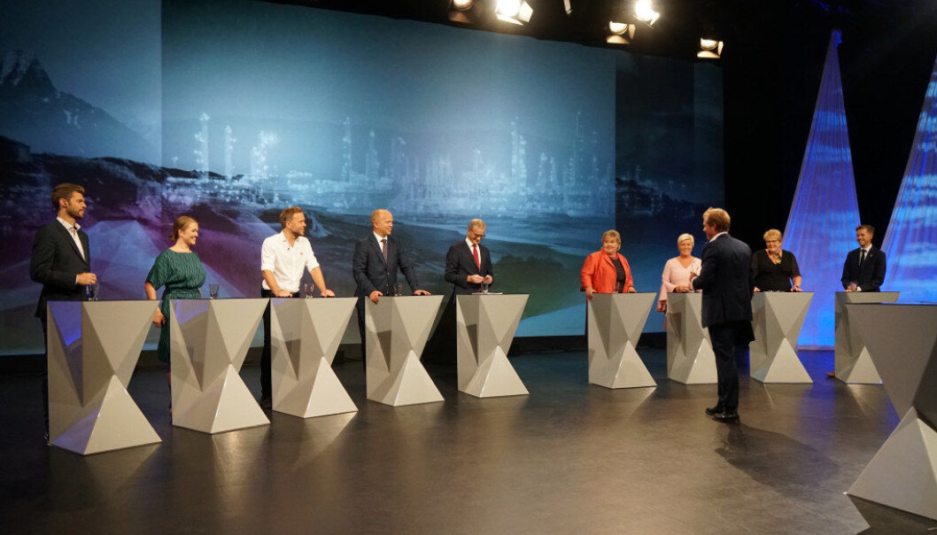 Fra partilederdebatten i går. Foto: Marianne Ruud Fra partilederdebatten i går. Foto: Marianne Ruud