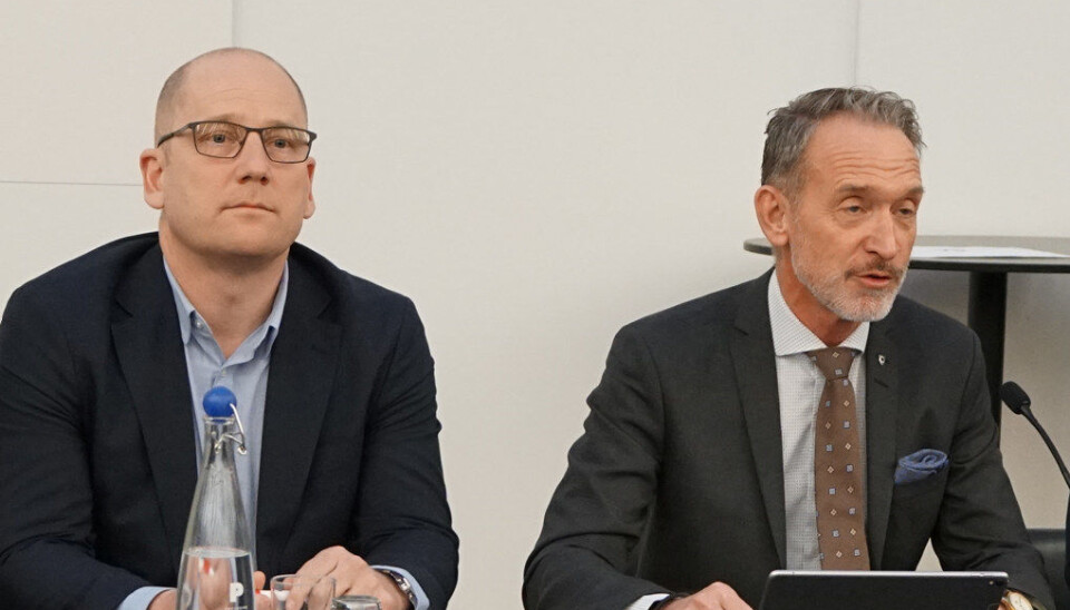 Steffen Handal i Unio og Tor Arne Gangsø i KS.