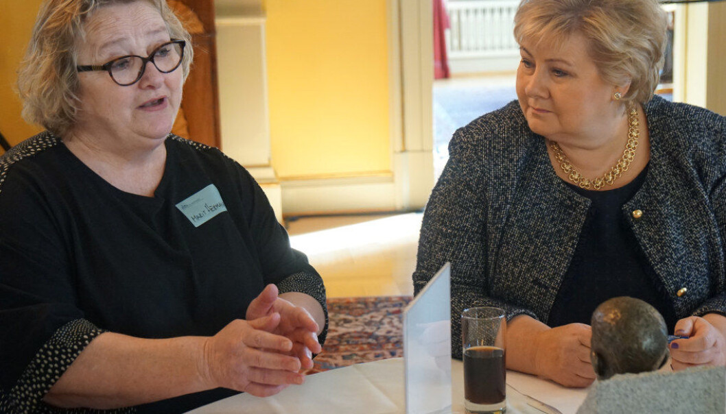 Marit Hermansen, moren til Benjamin Hermansen, bidro da statsministeren samlet ideer til hvordan skolene kan bli bedre til å motarbeide rasisme og diskriminering. Foto: Marianne Ruud Marit Hermansen, moren til Benjamin Hermansen, bidro da statsministeren samlet ideer til hvordan skolene kan bli bedre til å motarbeide rasisme og diskriminering. Foto: Marianne Ruud