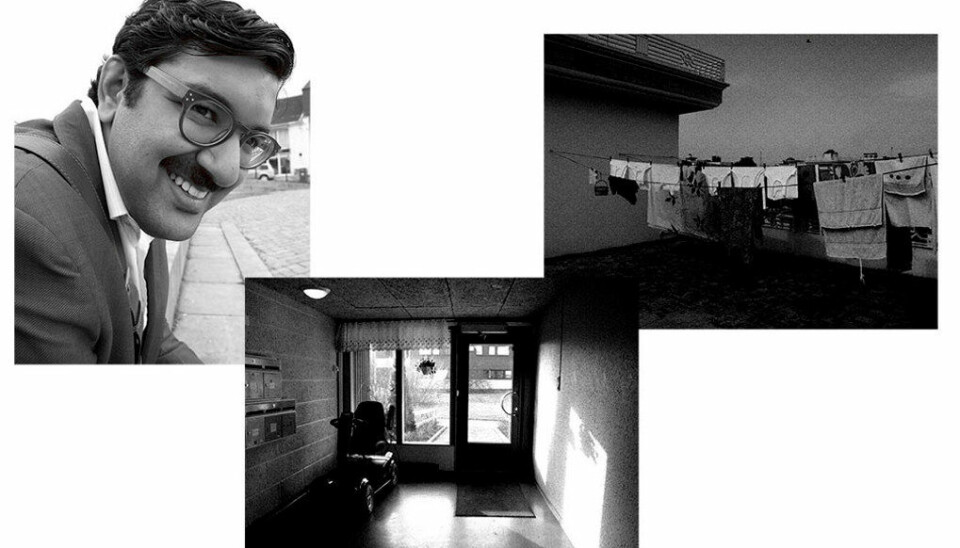 Bilder tatt av Assad Nasir (innfelt). Nederst: Fra serien «Home», bilder tatt på Furuset i Oslo, der Nasir er født og oppvokst. Til høyre: «Objectivity», tatt i 2011 i byen Lalamusa i Pakistan, som Nasirs bestefar flyttet fra på 1970-tallet. Foto: Assad Nasir