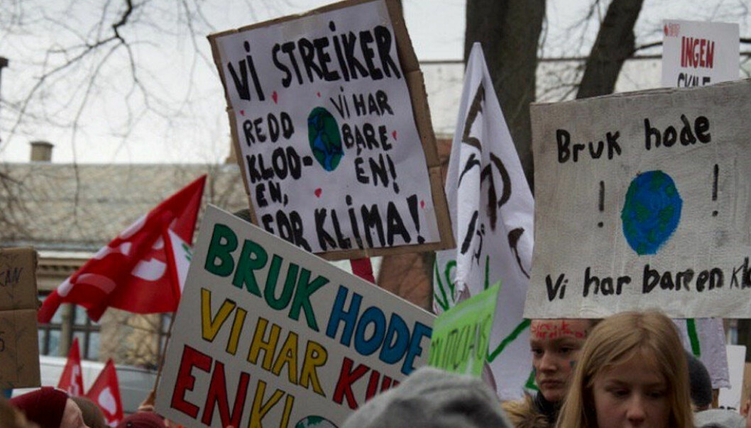 Tema for verdens miljødag er luftforurensning. Bildet er fra klimastreiken i mars i Trondheim . Arkivfoto: Trondheim Natur og Ungdom