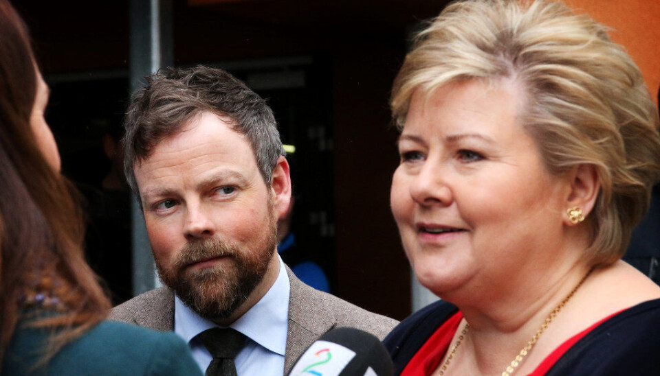 Kunnskapsminister Torbjørn Røe Isaksen og statsminister Erna Solberg. Arkivfoto: Utdanning
