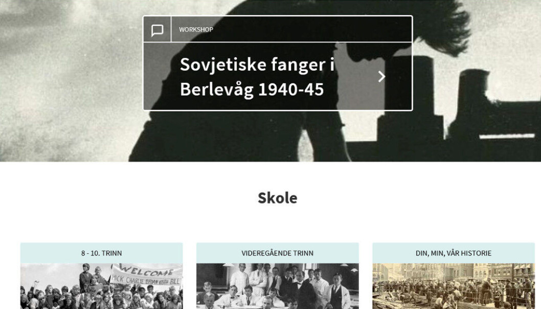 Arkivverkets nye skolesider gjør det mulig både å laste ned materiale til undervisningen og presentere egne prosjekter om historie. Skjermdump fra nettsidene. Arkivverkets nye skolesider gjør det mulig både å laste ned materiale til undervisningen og presentere egne prosjekter om historie. Skjermdump fra nettsidene.