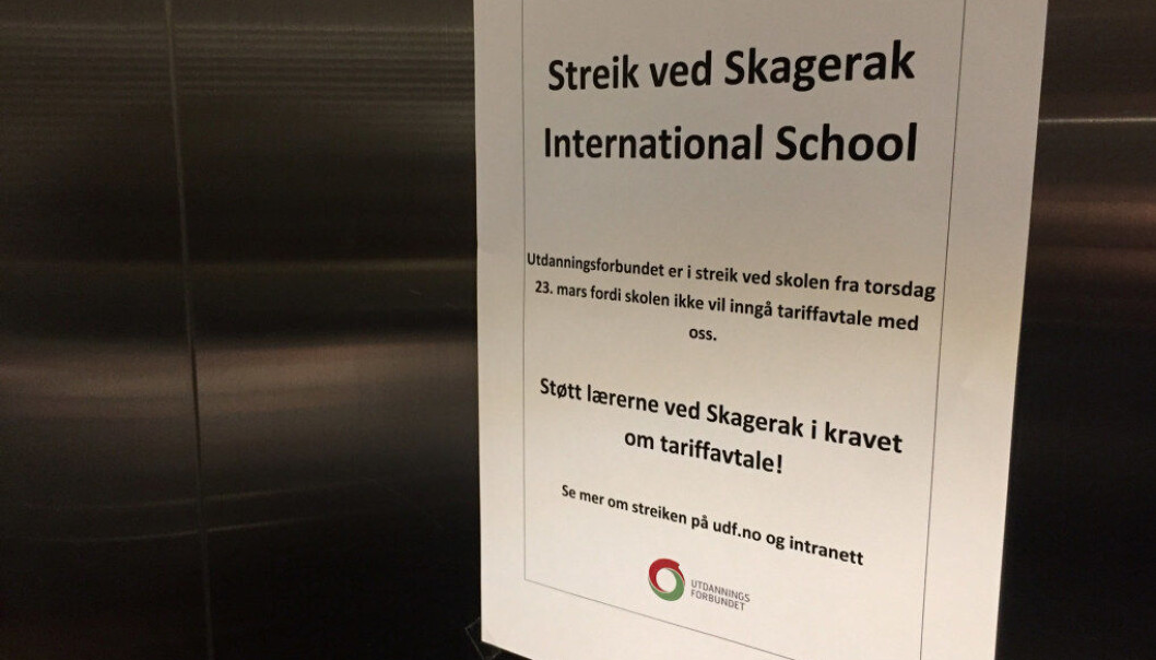 Det skal være enighet mellom lærerne og skolen om lønns- og arbeidsvilkår, men skolen nekter å nedfelle dem i en lokal tariffavtale inngått direkte med de ansatte, ifølge Utdanningsforbundet. Foto: Paal Svendsen Det skal være enighet mellom lærerne og skolen om lønns- og arbeidsvilkår, men skolen nekter å nedfelle dem i en lokal tariffavtale inngått direkte med de ansatte, ifølge Utdanningsforbundet. Foto: Paal Svendsen