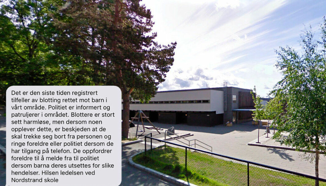 Meldingen om blotting kommer fra Nordstrand skole og Kastellet skole (bildet). Foto: Google