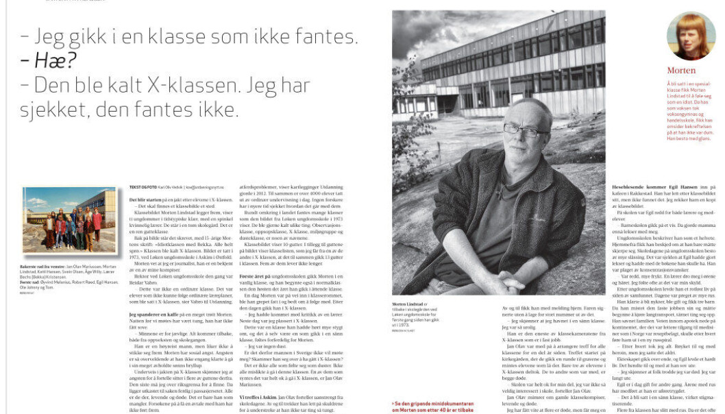 Reportasjen om skjebnen til guttene i spesialklassen i Askim fikk stor oppmerksomhet og skapte debatt. Faksimile fra Utdanning nr. 20 i fjor. Reportasjen om skjebnen til guttene i spesialklassen i Askim fikk stor oppmerksomhet og skapte debatt. Faksimile fra Utdanning nr. 20 i fjor.