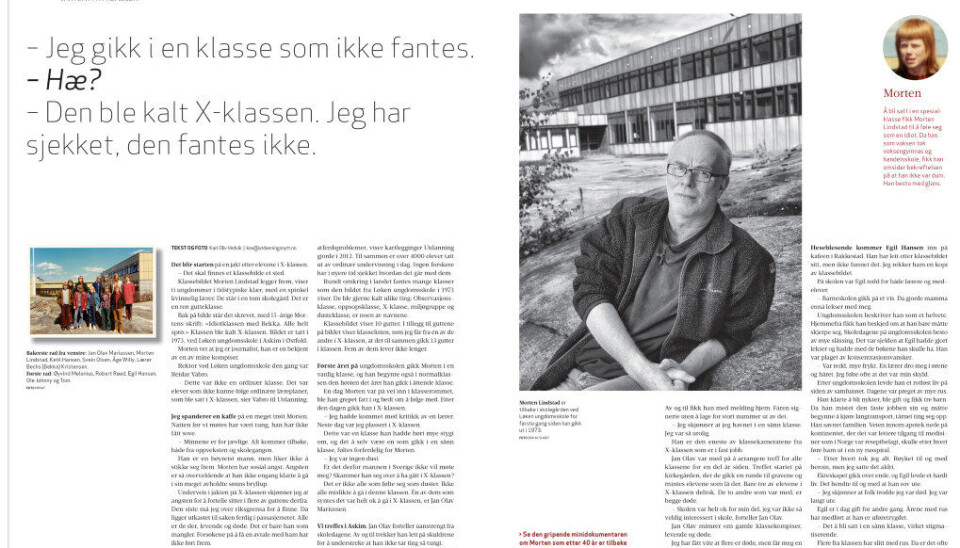 Reportasjen om skjebnen til guttene i spesialklassen i Askim fikk stor oppmerksomhet og skapte debatt. Faksimile fra Utdanning nr. 20 i fjor.