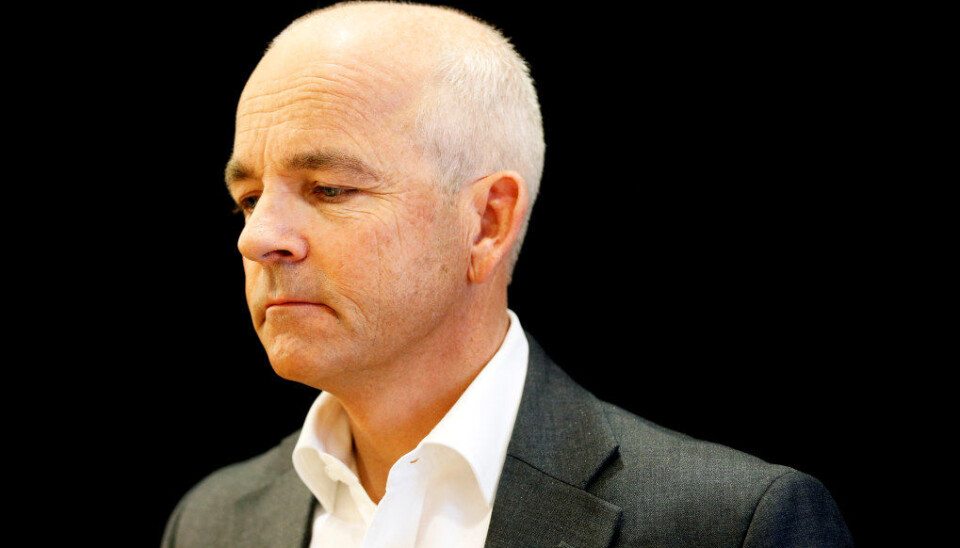 Tidligere adm. dir. i Anthon B Nilsen Utdanning AS, Nicolai H. Løvenskiold, før høringen i Stortingets kontroll- og konstitusjonskomité om statstilskudd til høyskolene NITH, Westerdals og NISS onsdag. Foto: Lise Åserud / NTB scanpix