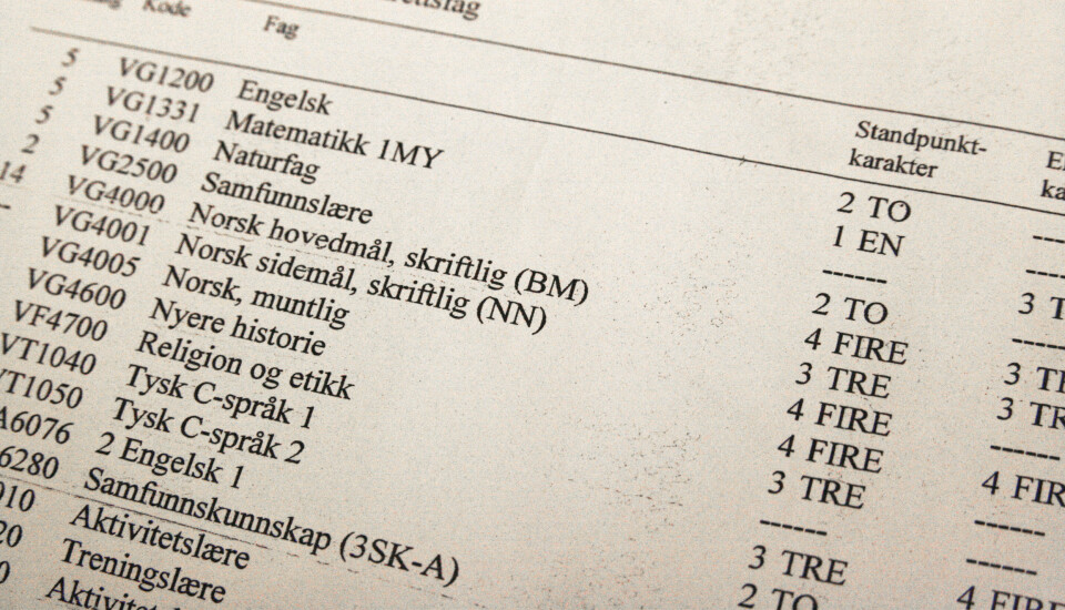 Karakterene fra ungdomsskolen avgjør hvilken videregående en kan velge. Foto: arkiv Karakterene fra ungdomsskolen avgjør hvilken videregående en kan velge. Foto: arkiv