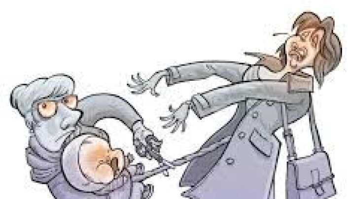 Barnehagestart kan være tøft for mange. Ikke bare barnet. Illustrasjon: Egil Nyhus Barnehagestart kan være tøft for mange. Ikke bare barnet. Illustrasjon: Egil Nyhus
