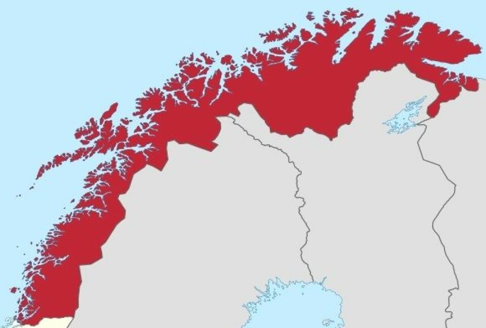 Av de åtte kommuner hvor mer enn 25 prosent av timene gis av ufaglærte, er halvparten i Nord-Norge, skriver Karl Øyvind Jordell. Illustrasjon: Wikimedia Commons/TUBS.