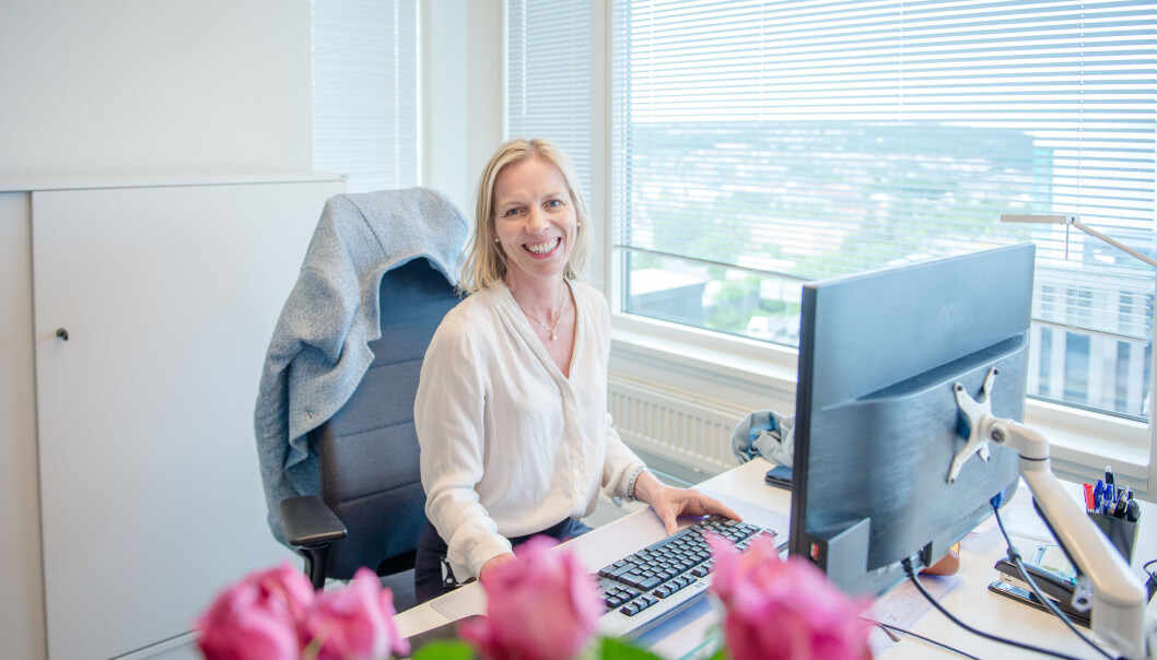 Fra sin plass i åpent landskap i 10. etasje, styrer utdanningsdirektør Marte Gerhardsen Oslo-skolen. Foto: Joakim S. Enger Fra sin plass i åpent landskap i 10. etasje, styrer utdanningsdirektør Marte Gerhardsen Oslo-skolen. Foto: Joakim S. Enger