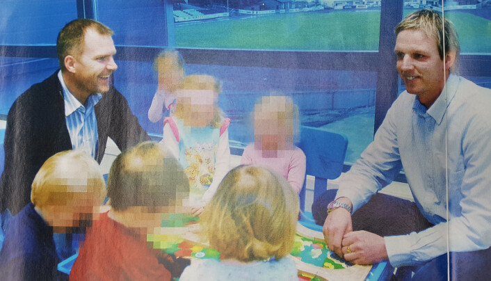 – Dette er noe vi tror på, sa Jim Solbakken (t.v.) da han og eier av Kristiansund idrettsbarnehage, Terje Hammerås, stilte opp i Dagbladet i februar 2008. Foto: Anders Tøsse. – Dette er noe vi tror på, sa Jim Solbakken (t.v.) da han og eier av Kristiansund idrettsbarnehage, Terje Hammerås, stilte opp i Dagbladet i februar 2008. Foto: Anders Tøsse.