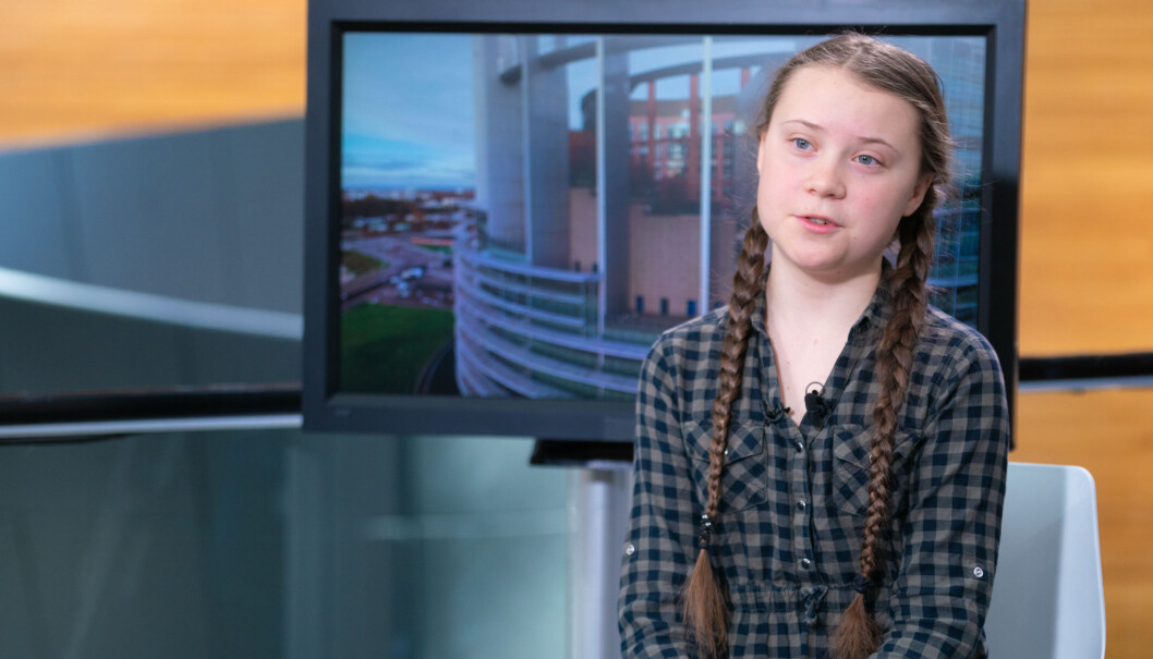 Greta Thunberg (fra besøk i Europaparlamentet april 2019). Foto: Wikimedia Commons / Europaparlamentet. Greta Thunberg (fra besøk i Europaparlamentet april 2019). Foto: Wikimedia Commons / Europaparlamentet.