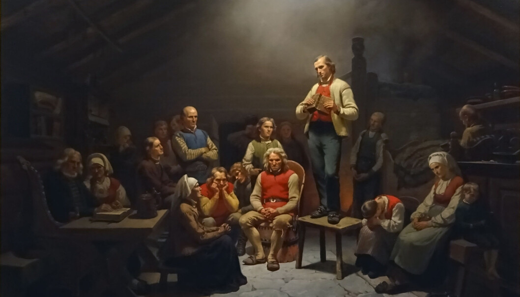 Betydningen av Hans Nielsen Hauges virke er blant temaene Kristent Pedagogisk Forum foreslår for lokale læreplaner i KRLE. Illustrasjon: «Haugianerne» av Adolph Tidemand (1814-1876). Hentet fra Wikimedia Commons. Betydningen av Hans Nielsen Hauges virke er blant temaene Kristent Pedagogisk Forum foreslår for lokale læreplaner i KRLE. Illustrasjon: «Haugianerne» av Adolph Tidemand (1814-1876). Hentet fra Wikimedia Commons.