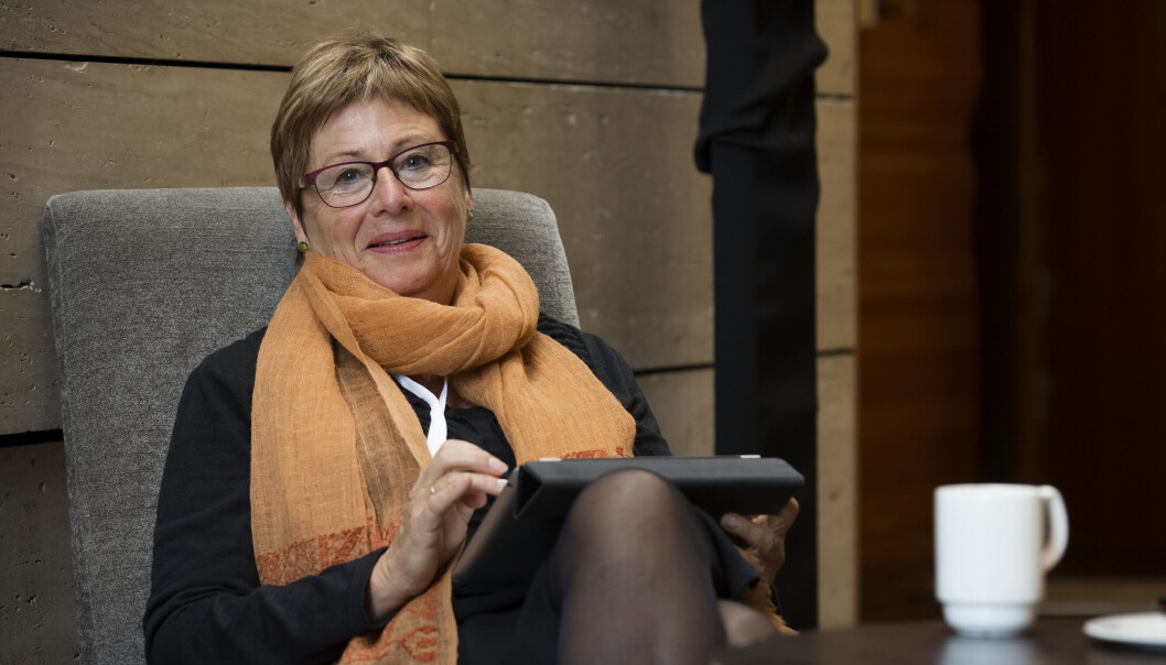 Tidligere leder i Norsk Lærerlag Helga Hjetland. Bildet er fra Utdanningsforbundets landsmøte i 2015. Foto: Tom Egil Jensen Tidligere leder i Norsk Lærerlag Helga Hjetland. Bildet er fra Utdanningsforbundets landsmøte i 2015. Foto: Tom Egil Jensen