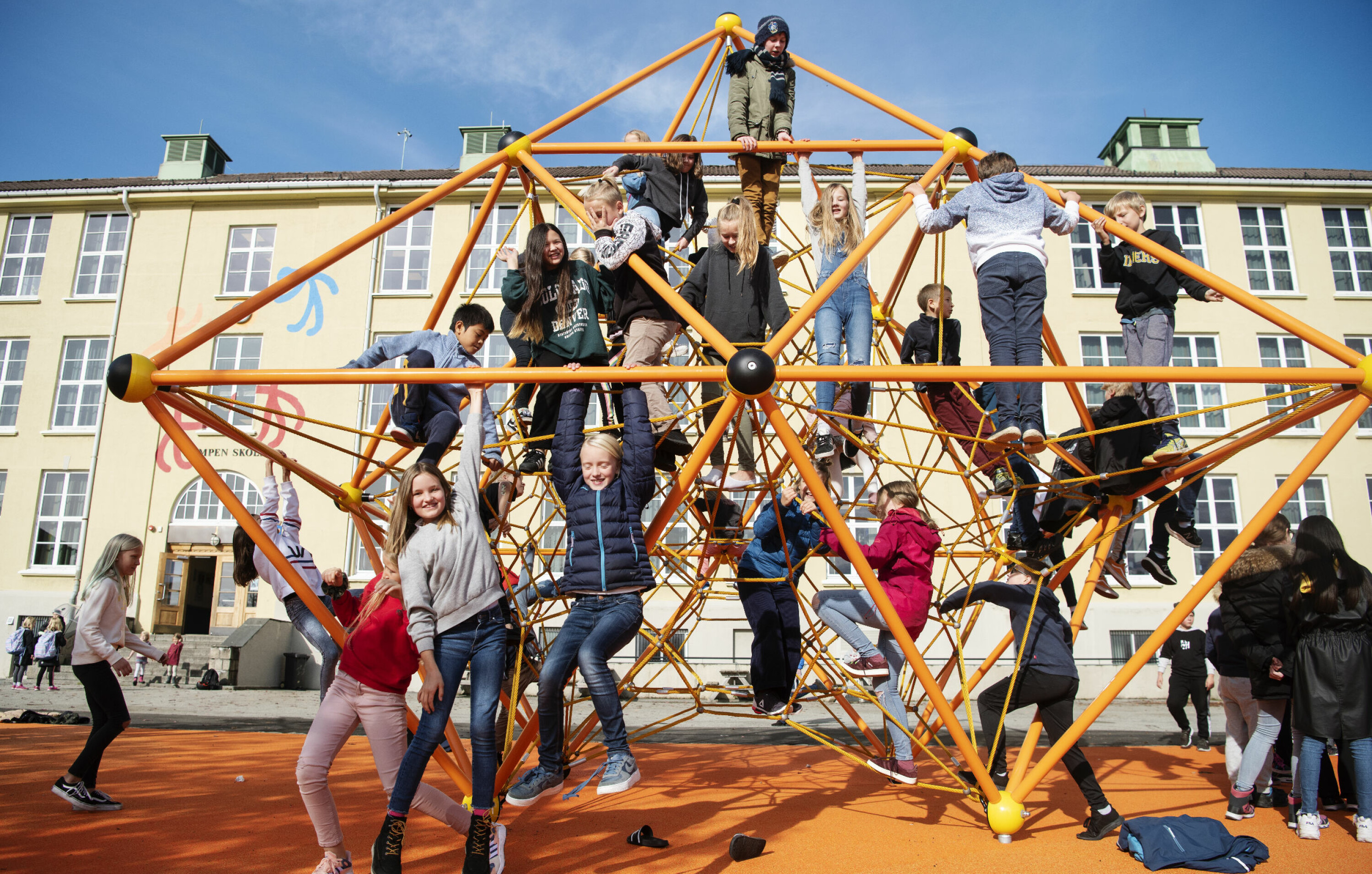 Elevene ved Kampen skole gleder seg til friminuttene. Foto: Marie von Krogh