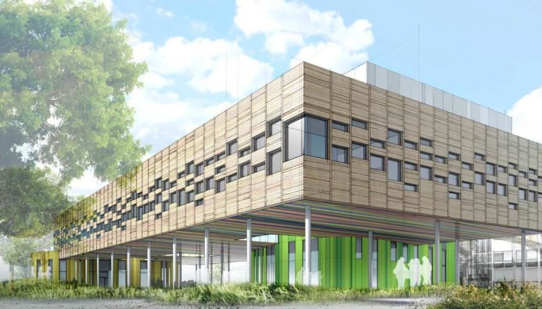 Deler av skolegården vil være under det nye skolebygget. Illustrasjon: Plus Arkitektur Deler av skolegården vil være under det nye skolebygget. Illustrasjon: Plus Arkitektur