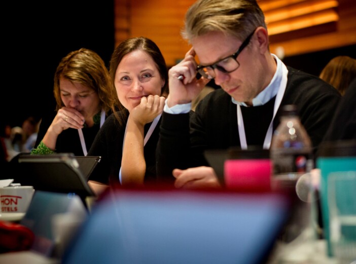 Signe Norbotten fra Rogaland UDF tar til orde for å stryke masterkravet fra forbundets politiske program. Foto: Tom-Egil Jensen