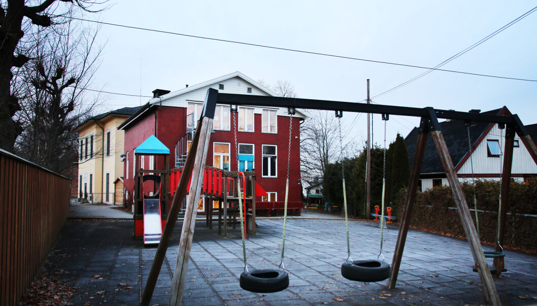 100meterskogen barnehage på Grefsen i Oslo. Foto: Jørgen Jelstad. 100meterskogen barnehage på Grefsen i Oslo. Foto: Jørgen Jelstad.