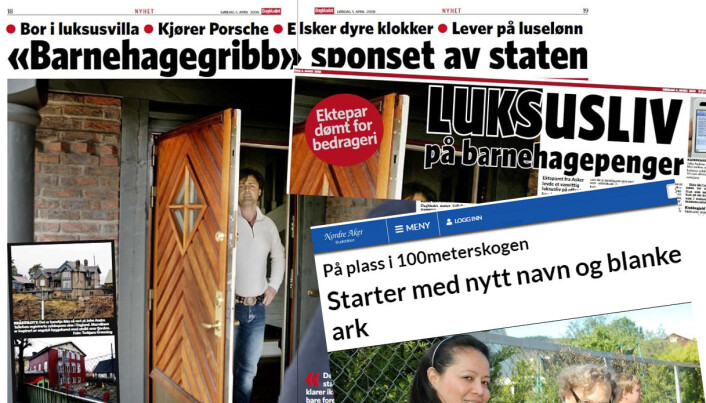 Faksimiler fra Dagbladet og Nordre Aker Budstikke. Faksimiler fra Dagbladet og Nordre Aker Budstikke.