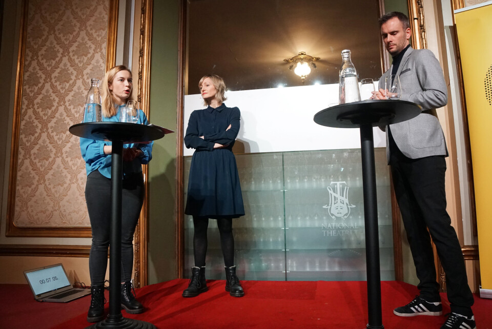Isfront da Magnus Marsdal ledet debatten mellom Mathilde Tybring-Gjedde og Inga Marte Thorkildsen Isfront da Magnus Marsdal ledet debatten mellom Mathilde Tybring-Gjedde og Inga Marte Thorkildsen