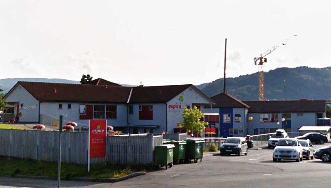 Espira Rå barnehage i Bergen har rundt 250 barnehageplasser og sju millioner kroner i årlig husleie. Foto: Google. Espira Rå barnehage i Bergen har rundt 250 barnehageplasser og sju millioner kroner i årlig husleie. Foto: Google.