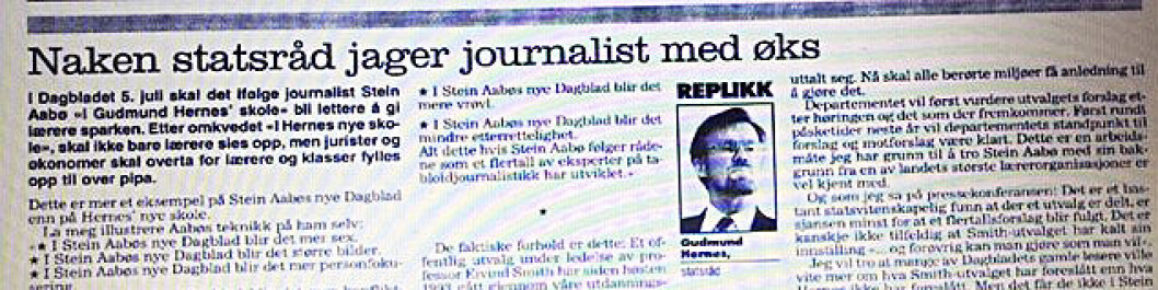 Faksimile fra Dagbladet. Faksimile fra Dagbladet.