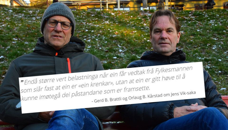 Jens Vik (t.v) og rektor Paul Ivar Pedersen.