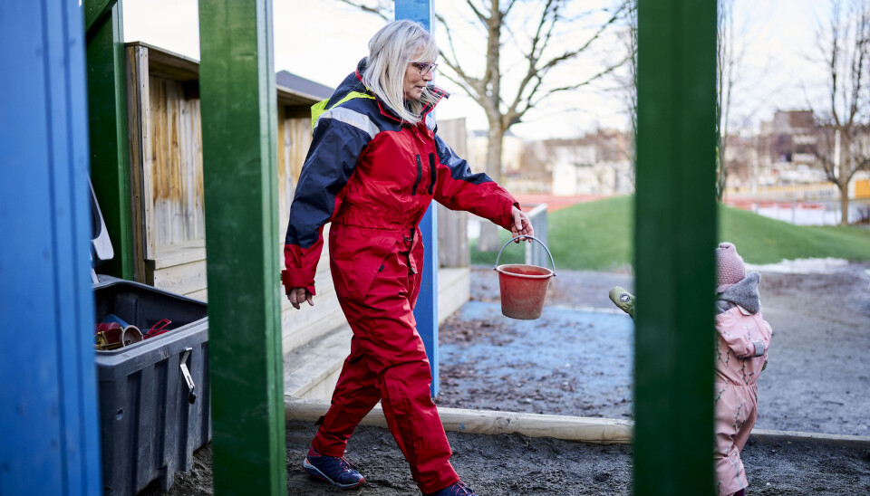 Redusert drift, med kun fire barn i barnehagen.