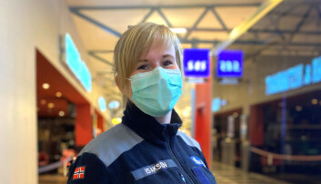 Amanda fra Tromsdalen skole måtte ta på seg uniformen for Sivilforsvaret