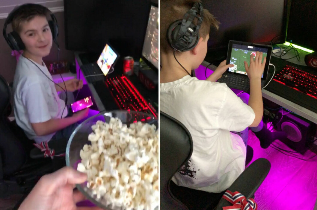 Jon Marius feiret 12-årsdagen med popcorn og Minecraft med vennene.