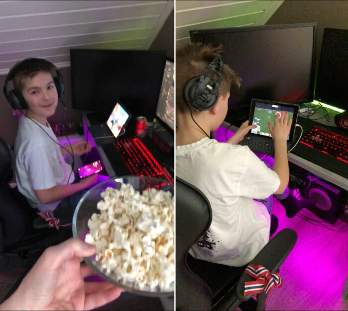 Jon Marius feiret 12-årsdagen med popcorn og Minecraft med vennene.