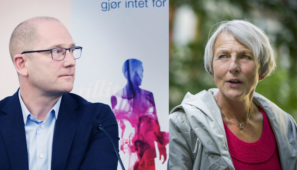 Steffen Handal og Anne Finborud, ledere for hhv. Utdanningsforbundet og Skolenes Landsforbund