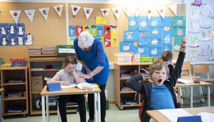 Første skoledag etter koronanedstegningen på Tromsdalen skole. Første skoledag etter koronanedstegningen på Tromsdalen skole.