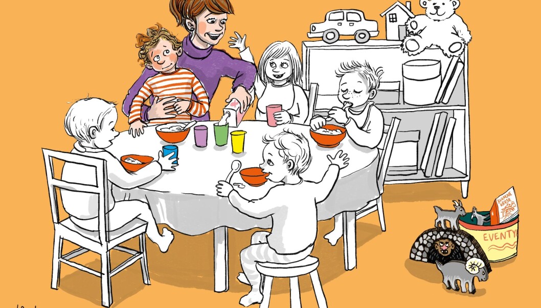 Studien viser at en helhetlig tilnærming
til læring ikke bare er et ideal. Det er noe
barnehagelærerne jobber med. Studien viser at en helhetlig tilnærming
til læring ikke bare er et ideal. Det er noe
barnehagelærerne jobber med.