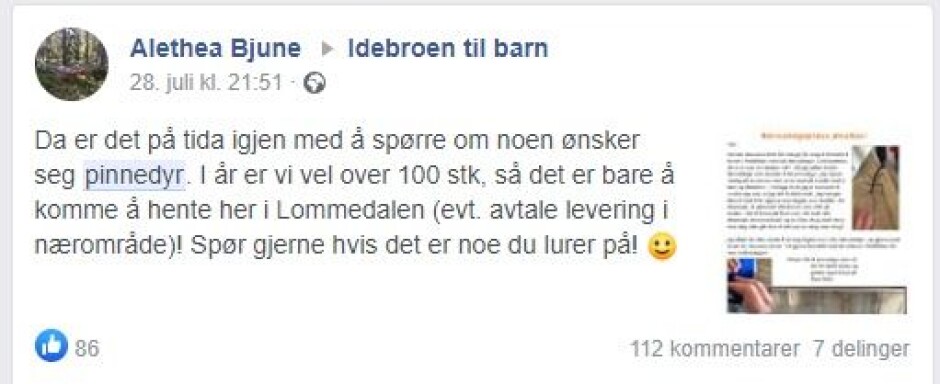 Pinnedyr søker barnehageplass