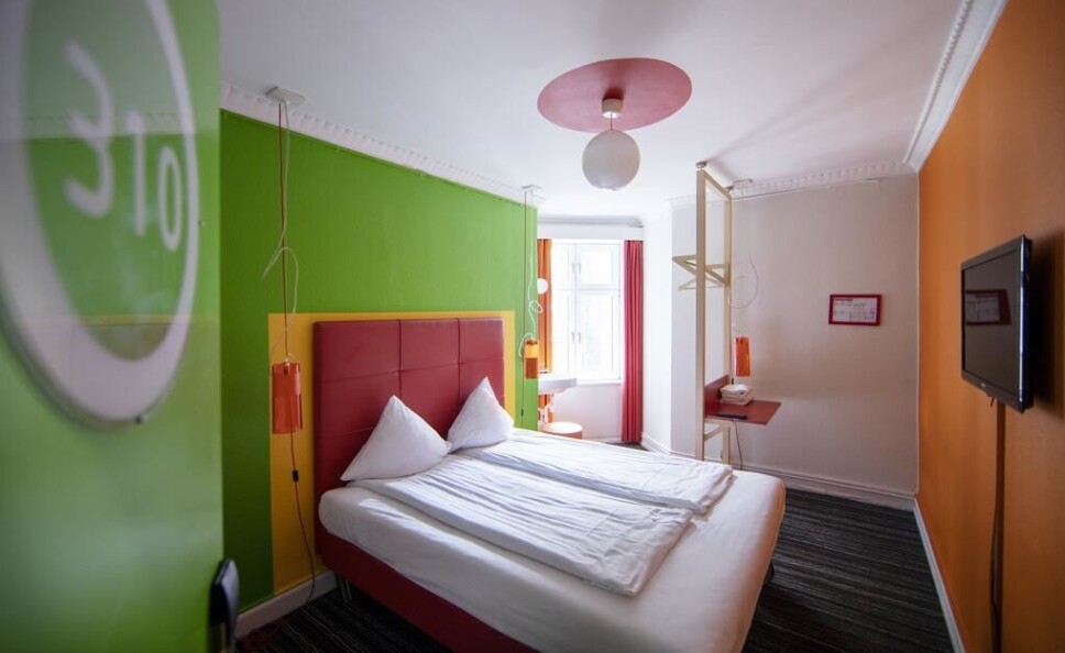 Slik ser et av rommene på Absalons Annex Hotel ut. Slik ser et av rommene på Absalons Annex Hotel ut.
